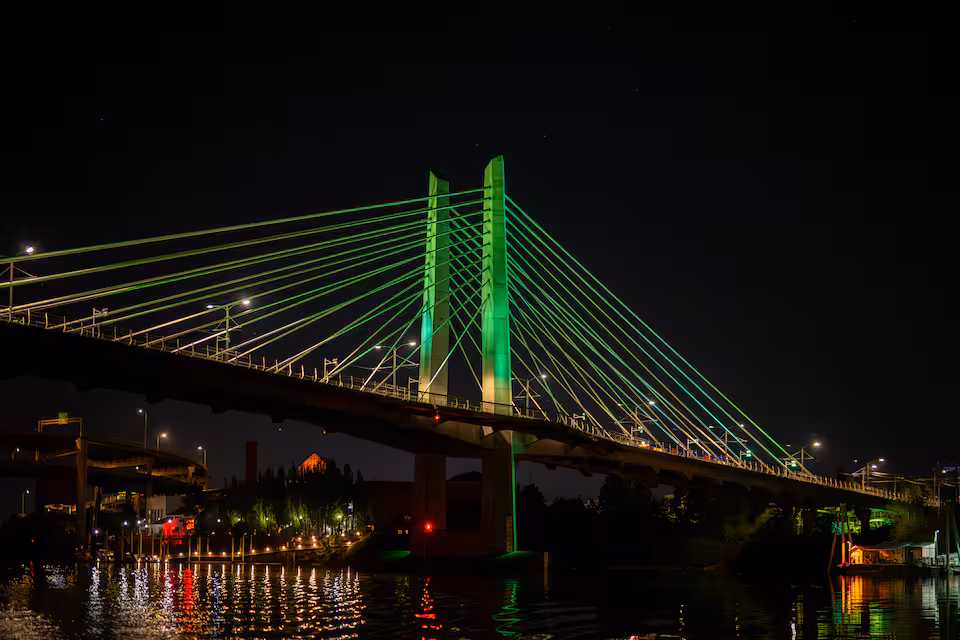 Evening boat tour with city lights